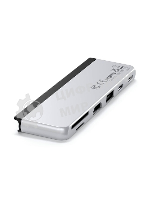 USB-концентратор двойной Satechi Dual USB-C Hub For Surface Pro 9, серебристый