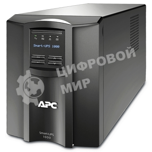 Источник бесперебойного питания APC Smart-UPS 1000VA/700W, Line-Interactive, LCD, Out: 220-240V 8xC13 (4-Switched), SmartSlot, USB, SmartConnect, черный, 1 year warranty (REP: SMT1000I)