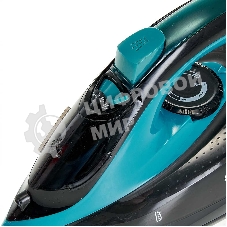 Утюг Delta Lux DE-3000 черный/бирюзовый, 2000 Вт, 20±5 г/мин, 130 г/мин, 320 мл