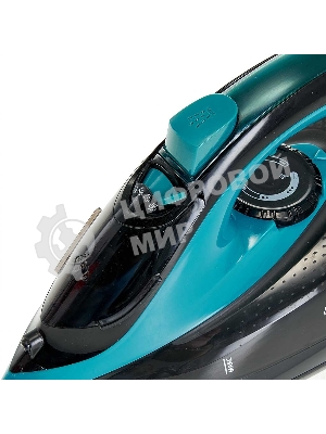 Утюг Delta Lux DE-3000 черный/бирюзовый, 2000 Вт, 20±5 г/мин, 130 г/мин, 320 мл