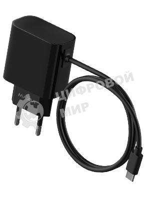 Сетевое зарядное устройство Maxvi CHL-240T 2.4A, with Type-C cable, черный