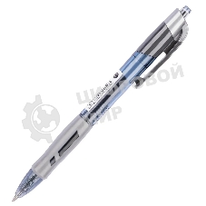 Ручка гелевая автоматическая Deli Arris EG08-BK прозрачный/серый, d=0.5мм, черные чернила, резиновая манжета