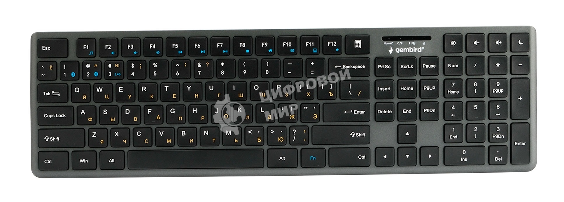 Клавиатура Gembird KBW-8460 беспроводная, Bluetooth, радиоканал, чёрный