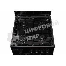 Плита газовая Kraft KF-FSK5301GbL черный, конфорок 4 газовых, духовка 58 л, 50 см x 85.5 см x 55.6 см
