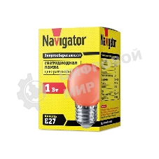 Лампа светодиодная Navigator 71 827 NLL-G45-1-230-R-E27 1В т шар E27 220-240В красн.