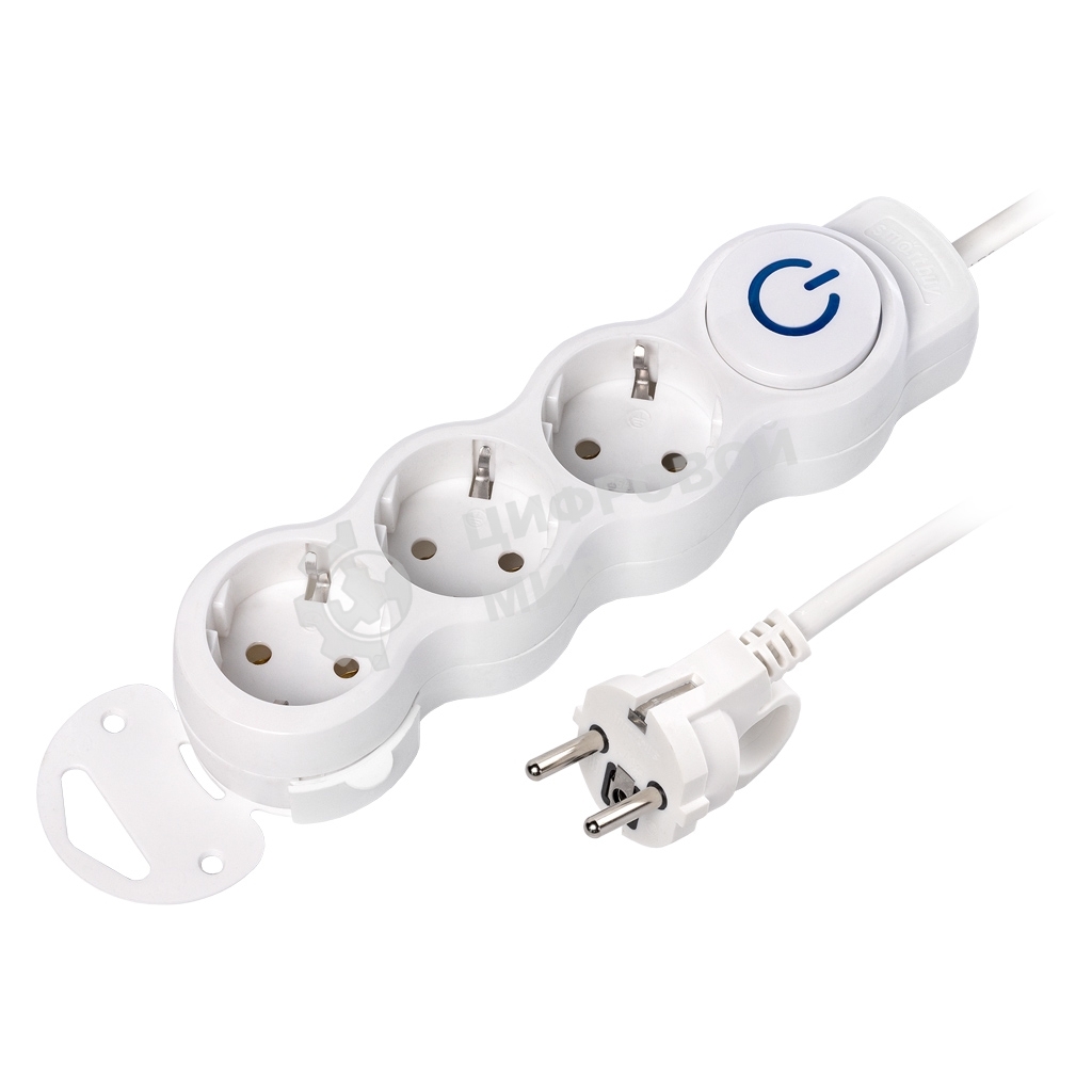 Удлинитель бытовой Smartbuy (SBE-16-3-10m-ZS) 3 роз х 10,0 м - белый