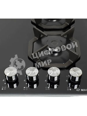 Газовая варочная панель Maunfeld EGHG.64.2CB/G, 4 конфорки, закаленное стекло, черный