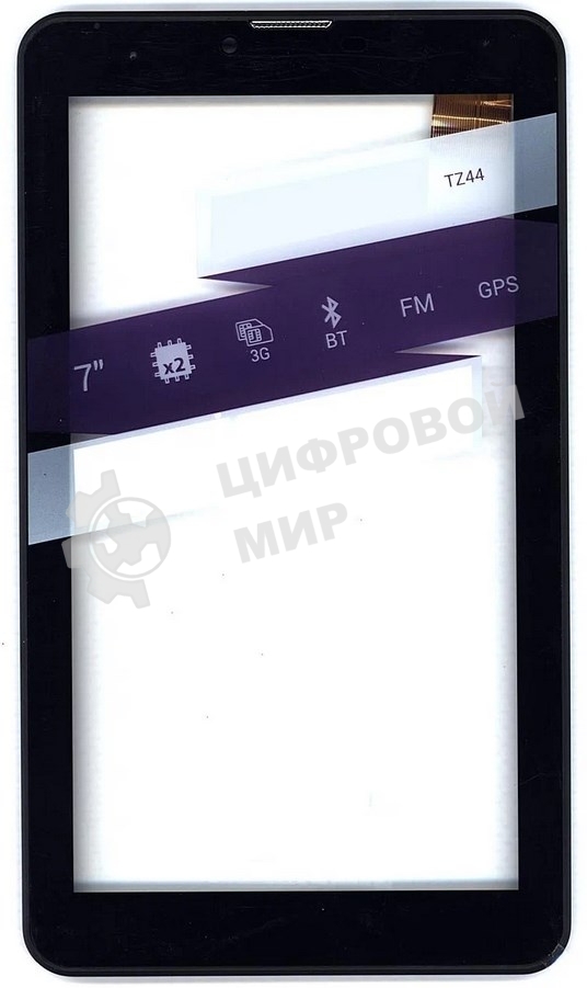 Сенсорное стекло (тачскрин) для Irbis TZ44 TZ45, черное с рамкой