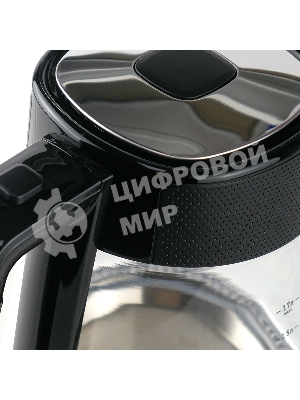 Чайник электрический Centek CT-1014 черный стекло 1.7 л, 2200 Вт, LED, Защита от перегрева, STRIX контроллер