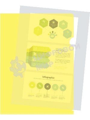 Папка-уголок Silwerhof Eco тисненый A4, пластик, 0.12мм, желтый