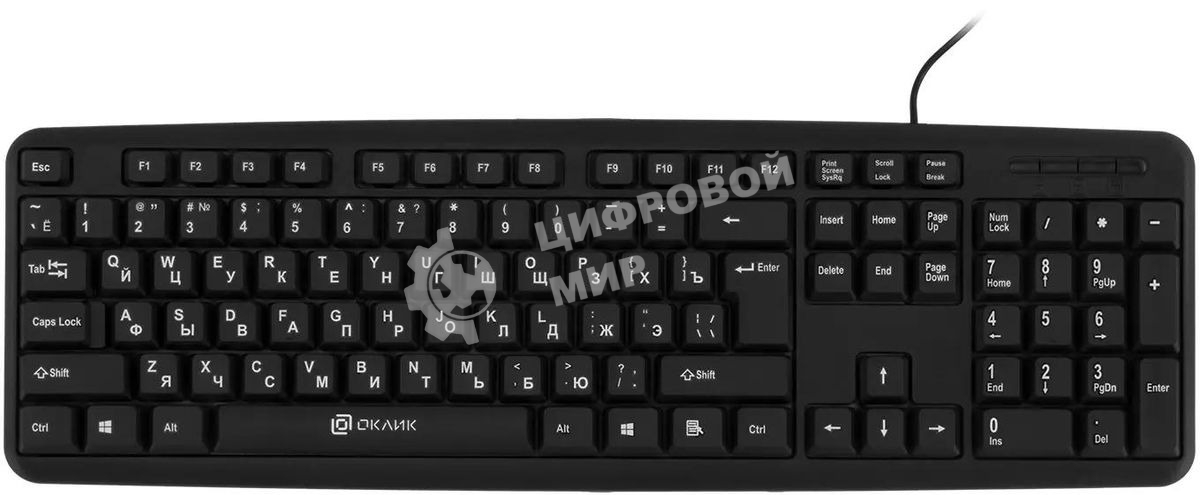 Клавиатура Oklick 180M проводная, USB Type-A, чёрный