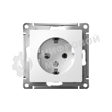 Механизм розетки 1-м СП AtlasDesign с заземл. 16А белый, SchE ATN000143