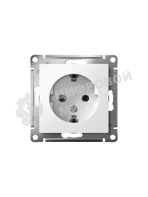 Механизм розетки 1-м СП AtlasDesign с заземл. 16А белый, SchE ATN000143