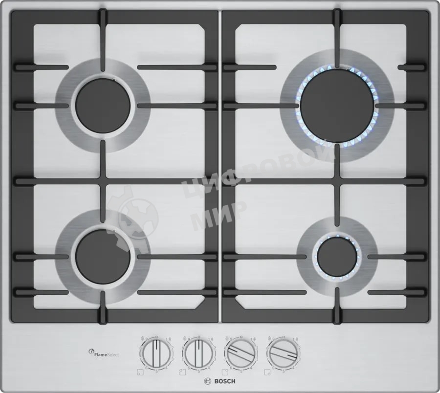 Газовая варочная панель Bosch PCP6A5I90M нержавеющая сталь
