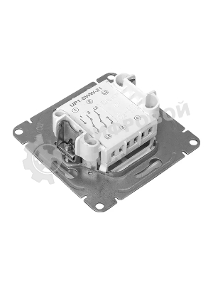 Механизм выключателя EKF UP1-SWW-21 двухклавишный, проходной, белый Эпика