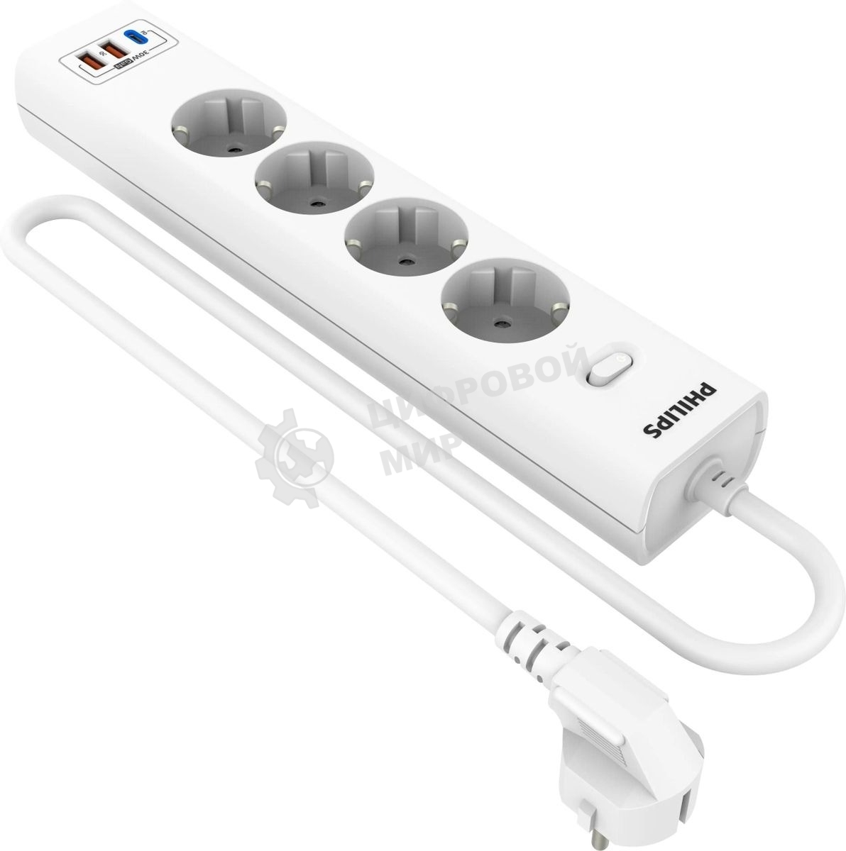 Сетевой фильтр Philips CHP8246WB/51 3м, 4 розетки, белый