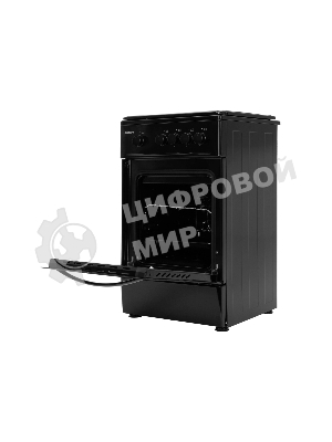 Плита газовая Kraft KF-FSK5301GbL черный, конфорок 4 газовых, духовка 58 л, 50 см x 85.5 см x 55.6 см
