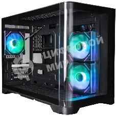 Компьютерный корпус 1STPLAYER UVIEW UV6 ARGB черный mATX 3x120мм ARGB fans UV6-BK-2FC7R-1FC7