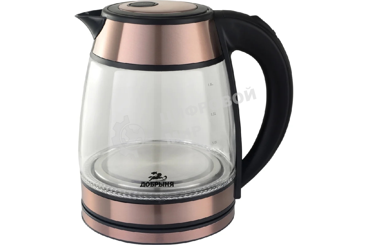 Чайник электрический Добрыня DO-1262 медь, 1.8 л, 1.8кВт
