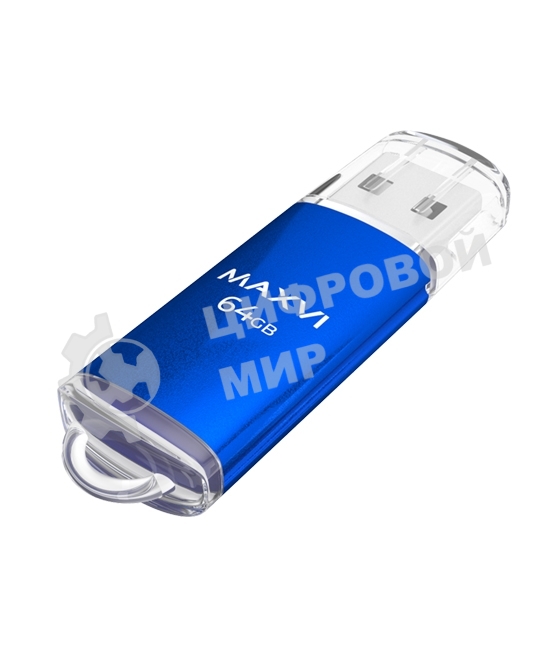 Флешка USB Maxvi MP blue (FD64GBUSB20C10MP), 64Gb, USB 2.0, R/W 20/10, синий