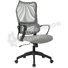 Кресло руководителя Бюрократ Sigma 2 серый, сетка/ткань, крестов. пластик