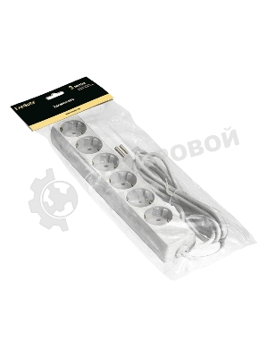 Удлинитель ExeGate ECE-6-3W (EX285833RUS), белый, 3 м, евровилка с заземлением, 6 евророзеток с заземлением, 2200 Вт