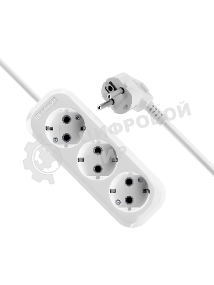 Удлинитель DEFENDER (99369) R330 16 А, 3 роз х 10 м, белый