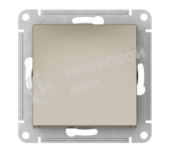 Кнопка нажимная сх.1, 10АХ, механизм SE AtlasDesign Шампань