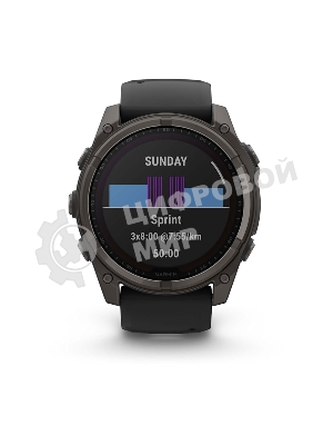 Смарт-часы Garmin Fenix 8 Solar Sapphire титановый угольно-серый DLC, черный 51мм