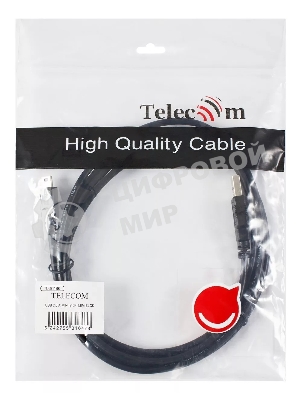 Кабель USB 2.0 A-->mini-B 5P (1.8 м) черный, Telecom TC6911BK-1.8M