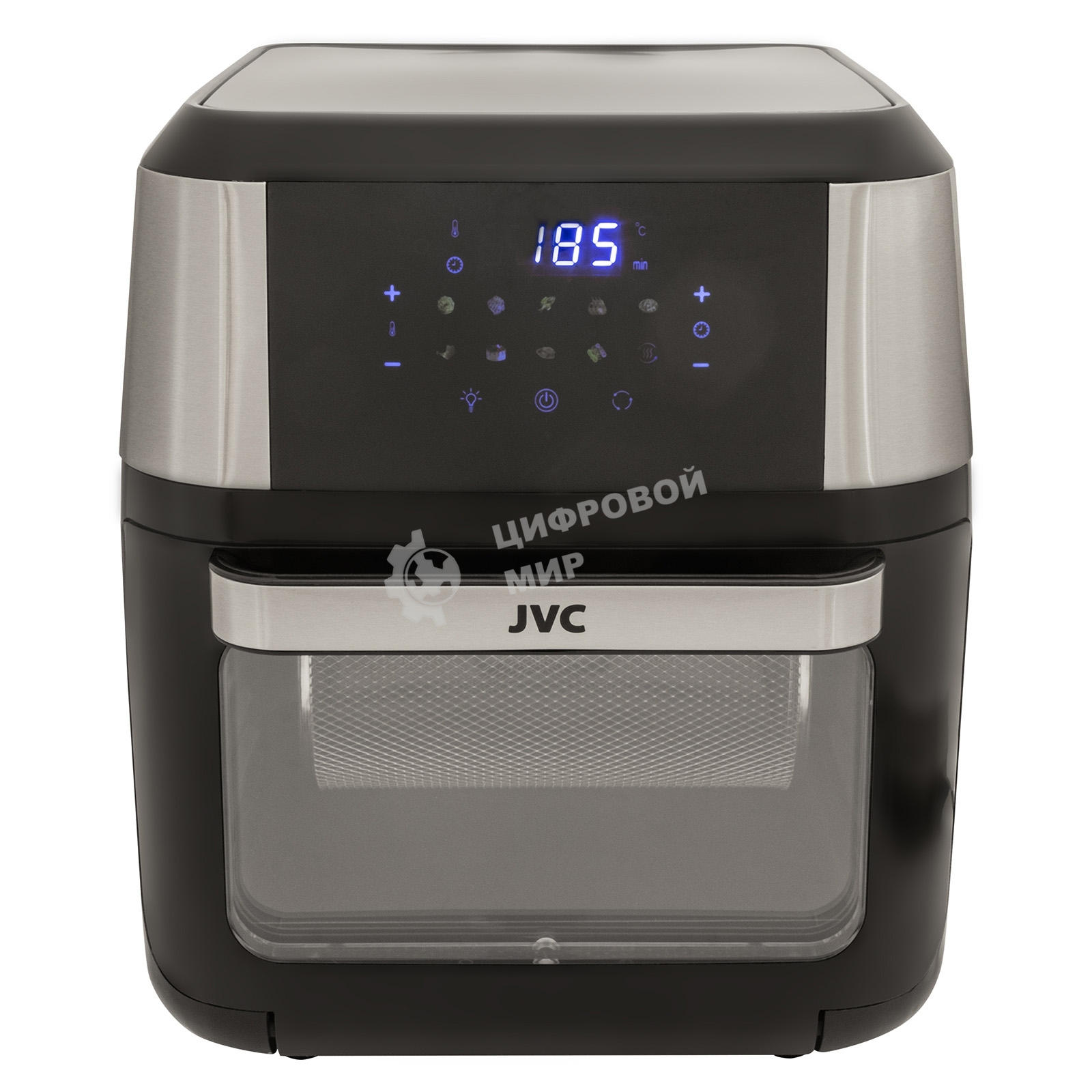 Аэрогриль JVC JK-MB060 черный, 2000 Вт, 12 л, сенсор, 9 программ