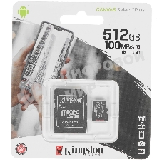 Флеш карта SDXC UHS-I Kingston Canvas Select Plus 512 Gb, 150 МБ/с, Class 10, SDS3/512Gb