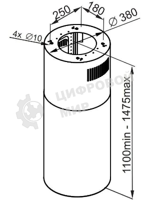 Вытяжка островная Maunfeld Lee Isla 39 нержавеющая сталь, 38 см, 1000 куб. м/ч, 52 дБ