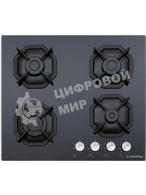 Газовая варочная панель Maunfeld EGHG.64.2CB/G, 4 конфорки, закаленное стекло, черный