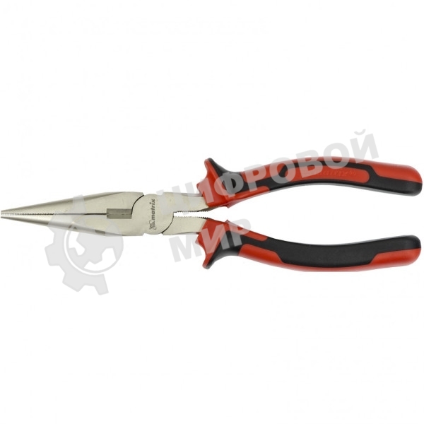Длинногубцы Matrix NICKEL 17168 200 мм, прямые никелированные, двухкомпонентные рукоятки