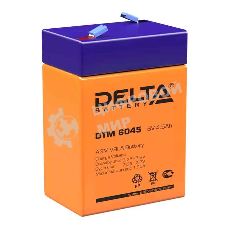 Батарея для ИБП Delta DTM 6045 (6V 4.5Ah)