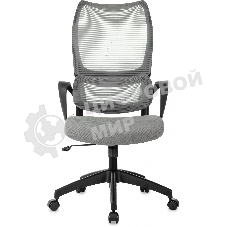 Кресло руководителя Бюрократ Sigma 2 серый, сетка/ткань, крестов. пластик