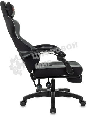 Кресло Zombie Weaver черный/серый, ткань, подголовник, подставка для ног