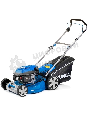 Бензиновая газонокосилка HYUNDAI L4620 двигатель Hyundai ICV145,4-х такт, 3.8 л.с./145 см3, Ширина среза 45,7 см, Высота среза 25-75 мм, 23,5 кг