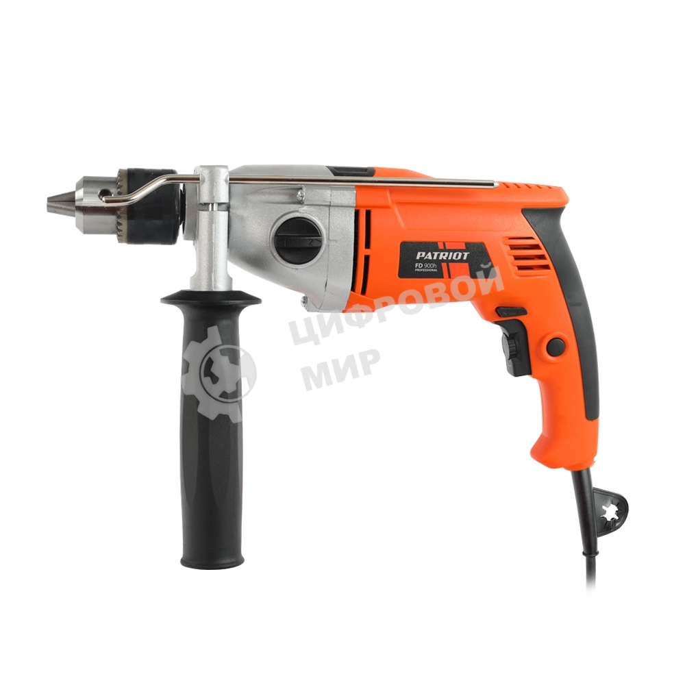 Дрель электрическая ударная PATRIOT FD 900h, 2 скорости, с ударом, мощность 1050Вт, макс.диаметр 16мм, глубиномер + дополнительная ручка