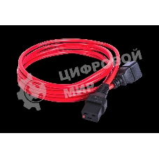Шнур питания с фиксатором REM IEC 60320 C19/IEC 60320 C20, 16 А/250 В (3 * 1,5), 1,8 м, красный R-16-Cord-C19-C20-1.8-Red