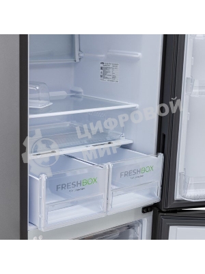 Холодильник Бирюса B-W6133 графит двухкамерный 210/100 л морозилка снизу, аавтоматическое оттаивание
