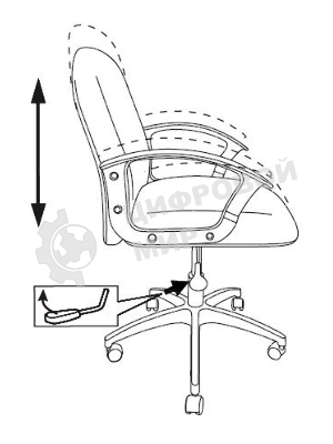 Кресло компьютерное Бюрократ CH-808-LOW/#B 3С11 черный, низкая спинка, сиденье на пиастре