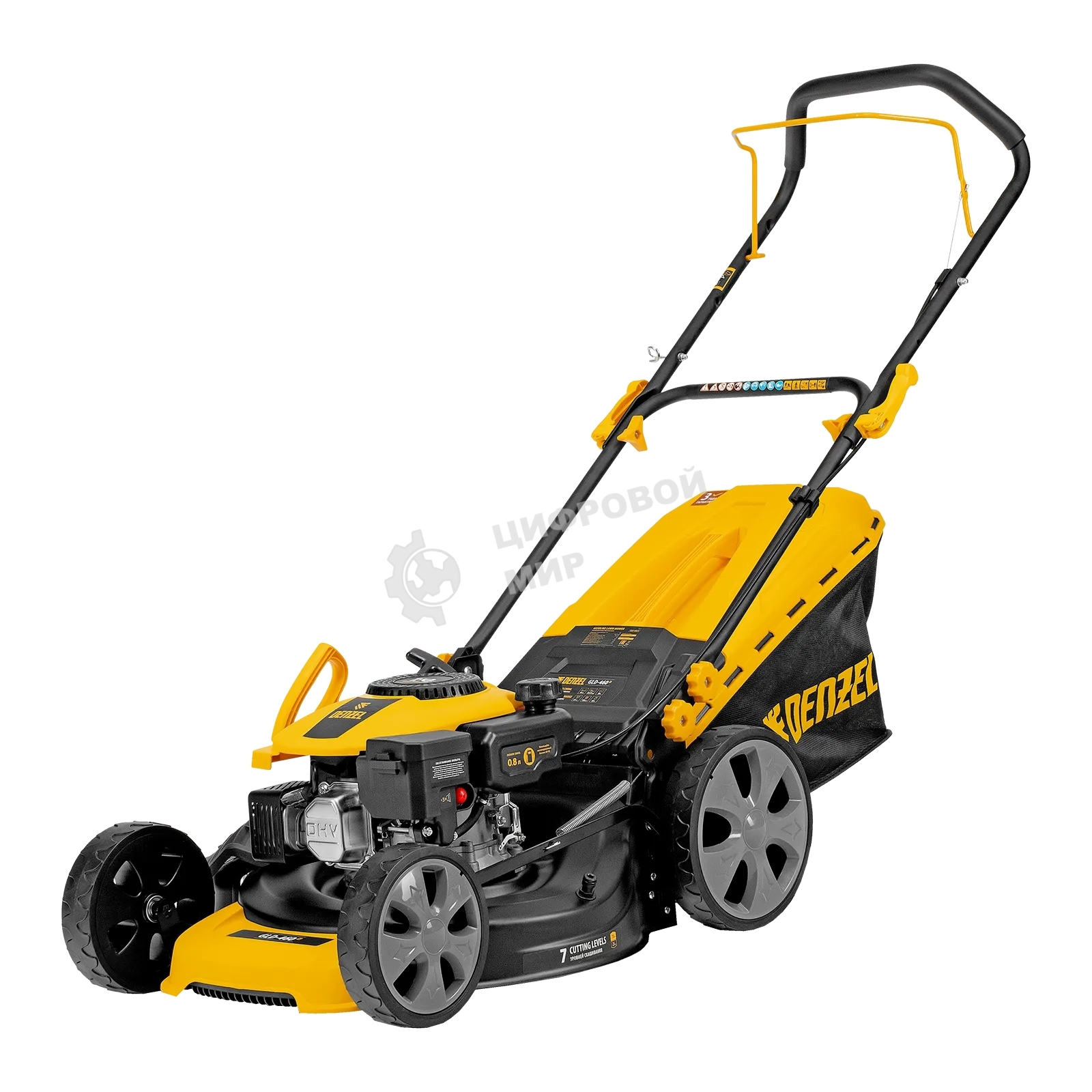 Газонокосилка бензиновая Denzel GLD-460-K, 150 см3, 46 см, 50 л