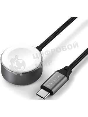 Кабель зарядный Satechi USB-C Magnetic Fast-Charging Cable для Apple Watch, серый космос
