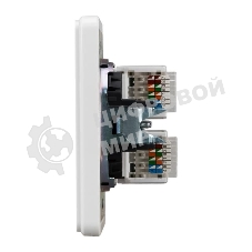 Розетка Kranz ROUND компьютерная двойная RJ45+RJ45 кат6 с/у перламутр