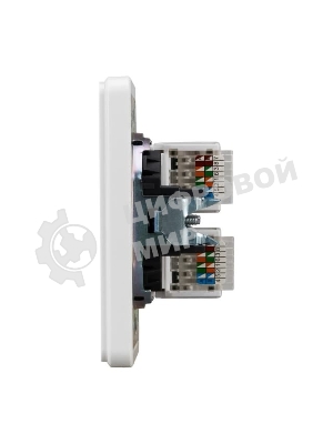 Розетка Kranz ROUND компьютерная двойная RJ45+RJ45 кат6 с/у перламутр