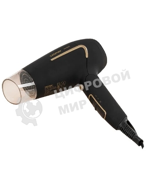 Фен Zelmer TRAVEL ZHD8321 черный/золотистый, 1600 Вт, компактный