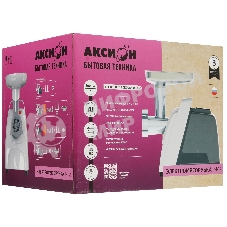 Мясорубка электрическая Аксион М62.01 черный, 2000 Вт, 4.0 кг/мин, реверс, защита от перегрузки, насадки - 4