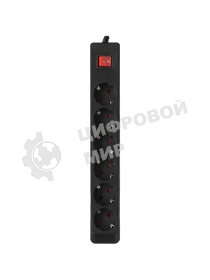 Сетевой фильтр SVEN Optima 5,0 м (6 розеток с защитными шторками) черный, цветная коробка